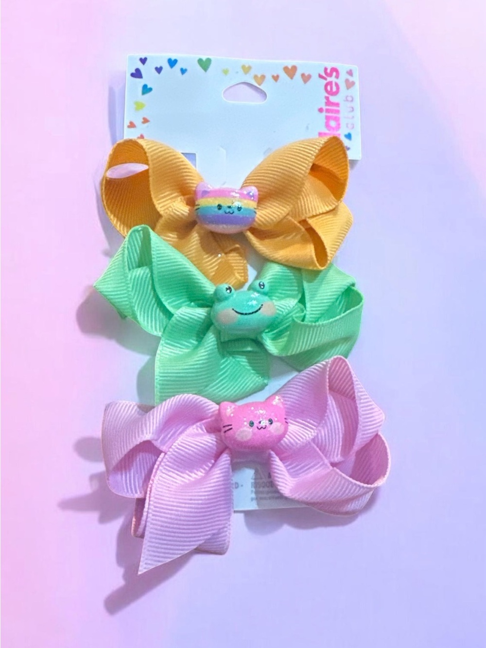 Claire's Club Pastel Bow Hair Clip Set - Yellow, Mint, Pink
845
